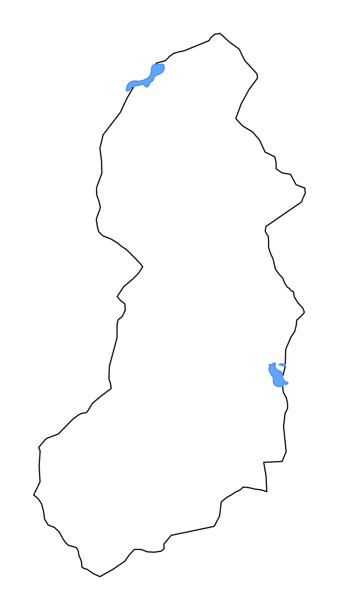 Mapa de contorno de Singida, Tanzania con lagos y ríos.