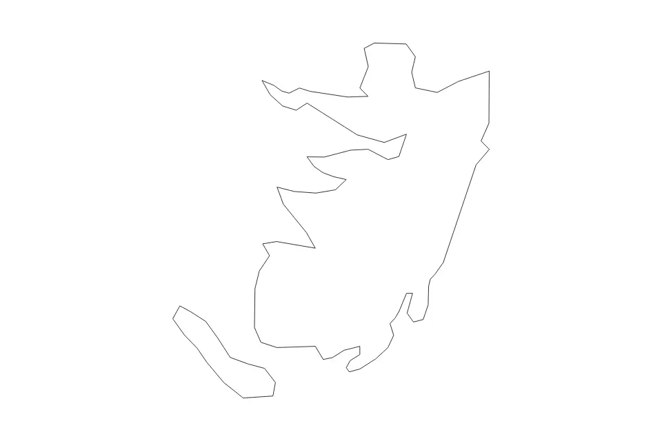 Outline map of South Pemba, Tanzania with subdivision borders.
