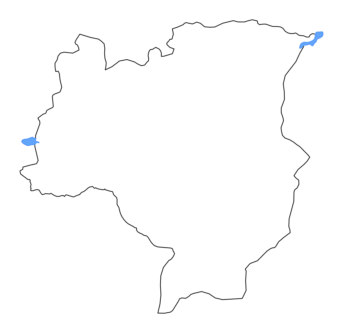 Mapa de contorno de Tabora, Tanzania con lagos y ríos.