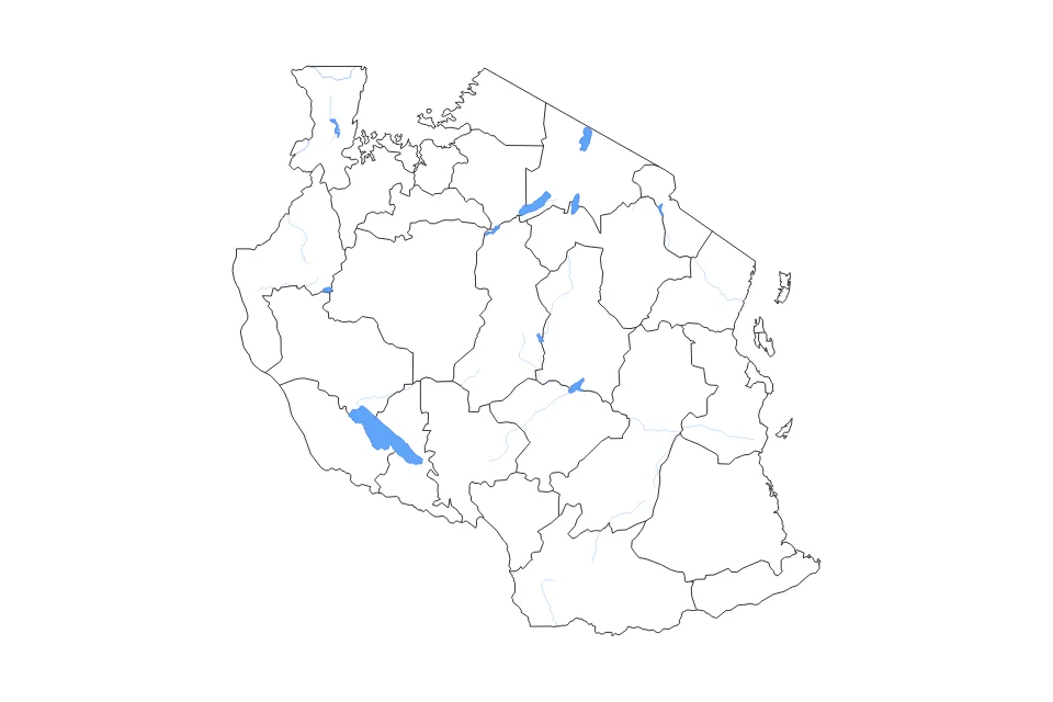Vista previa del mapa de contorno de Tanzania
