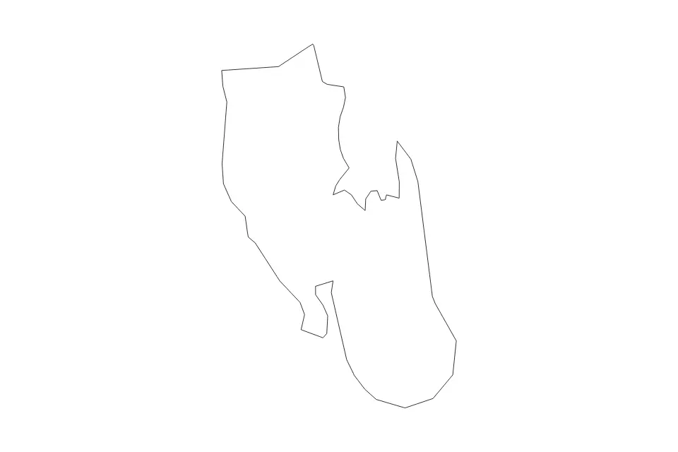 Mapa de Unguja South, Tanzania de tipo contorno para África, con contorno con límites limpios.