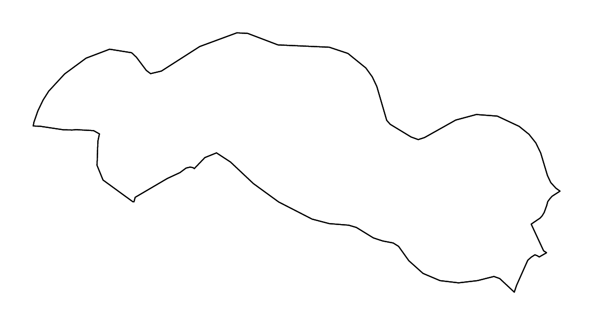 Mapa de contorno de Central River, The Gambia con ríos.