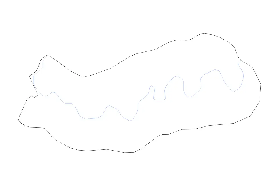 Carte de Upper River, The Gambia de type contour et rivières pour Afrique, montrant contour et rivières avec des limites nettes.