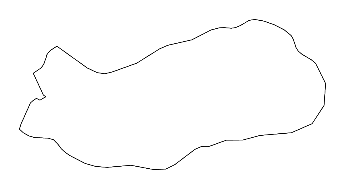 Mapa de contorno de Upper River, The Gambia con ríos.