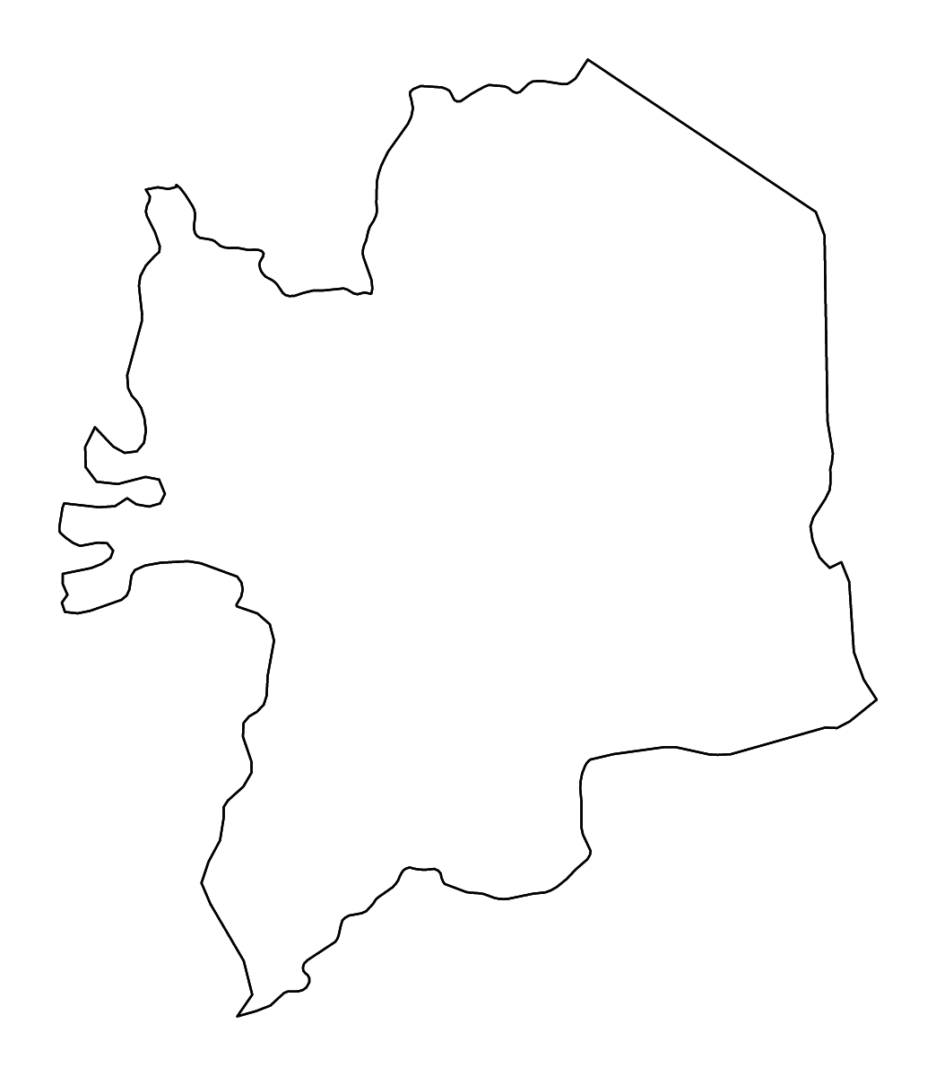 Carte de contour de Kara, Togo avec rivières.