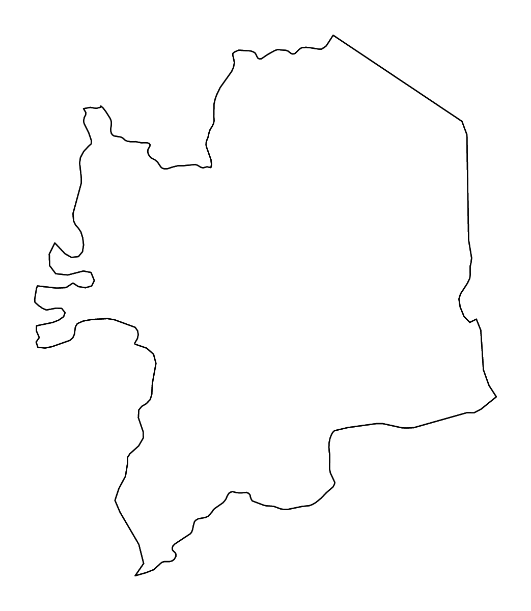 Carte de contour de Kara, Togo avec rivières.