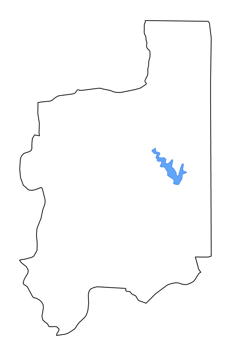 Mapa de contorno de Plateaux, Togo con lagos y ríos.