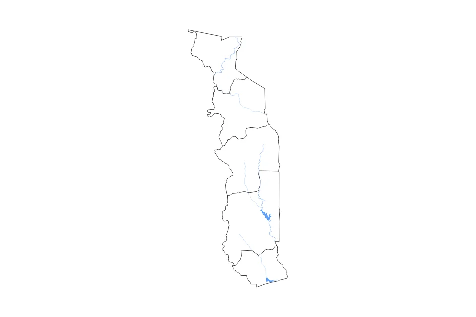 Vista previa del mapa de contorno de Togo
