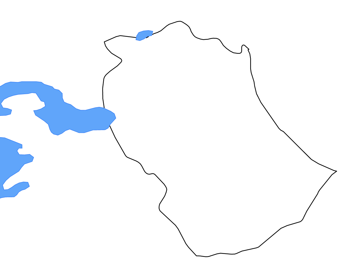 Carte de contour de Gabès, Tunisia avec lacs.