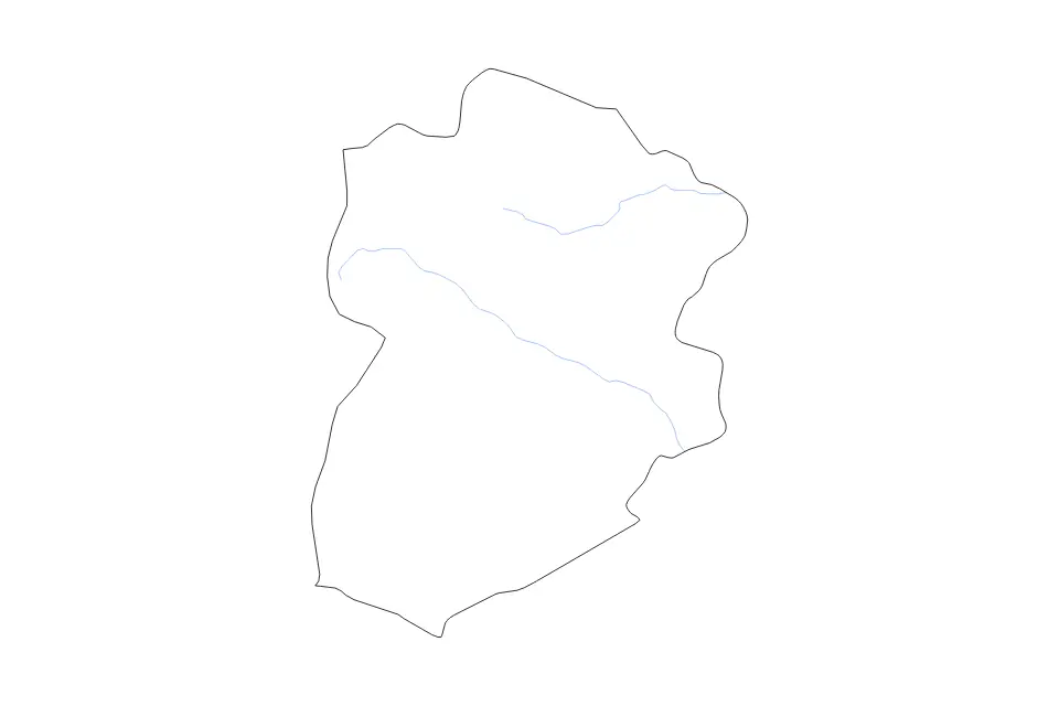 Mapa de Kasserine, Tunisia de tipo contorno y ríos para África, con contorno y ríos con límites limpios.