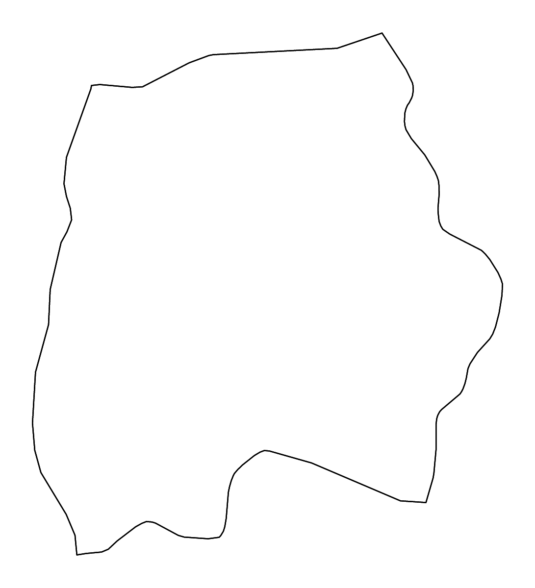 Carte de contour de Kef, Tunisia avec rivières.