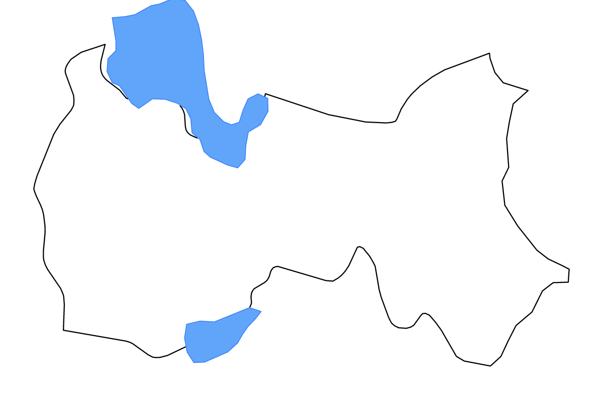 Carte de contour de Mahdia, Tunisia avec lacs.