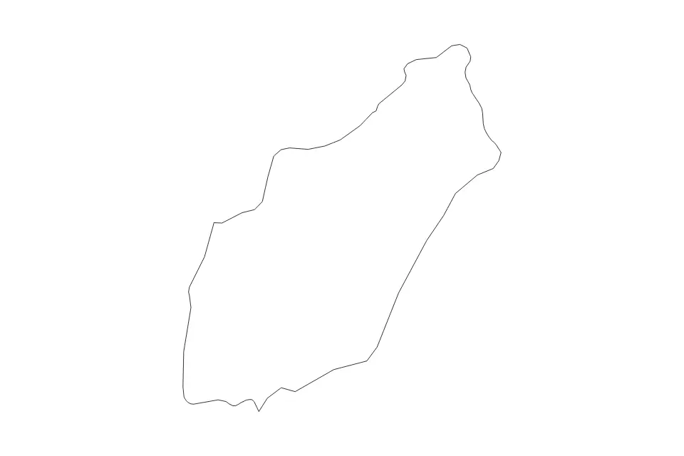 Mapa de Nabeul, Tunisia de tipo contorno para África, con contorno con límites limpios.