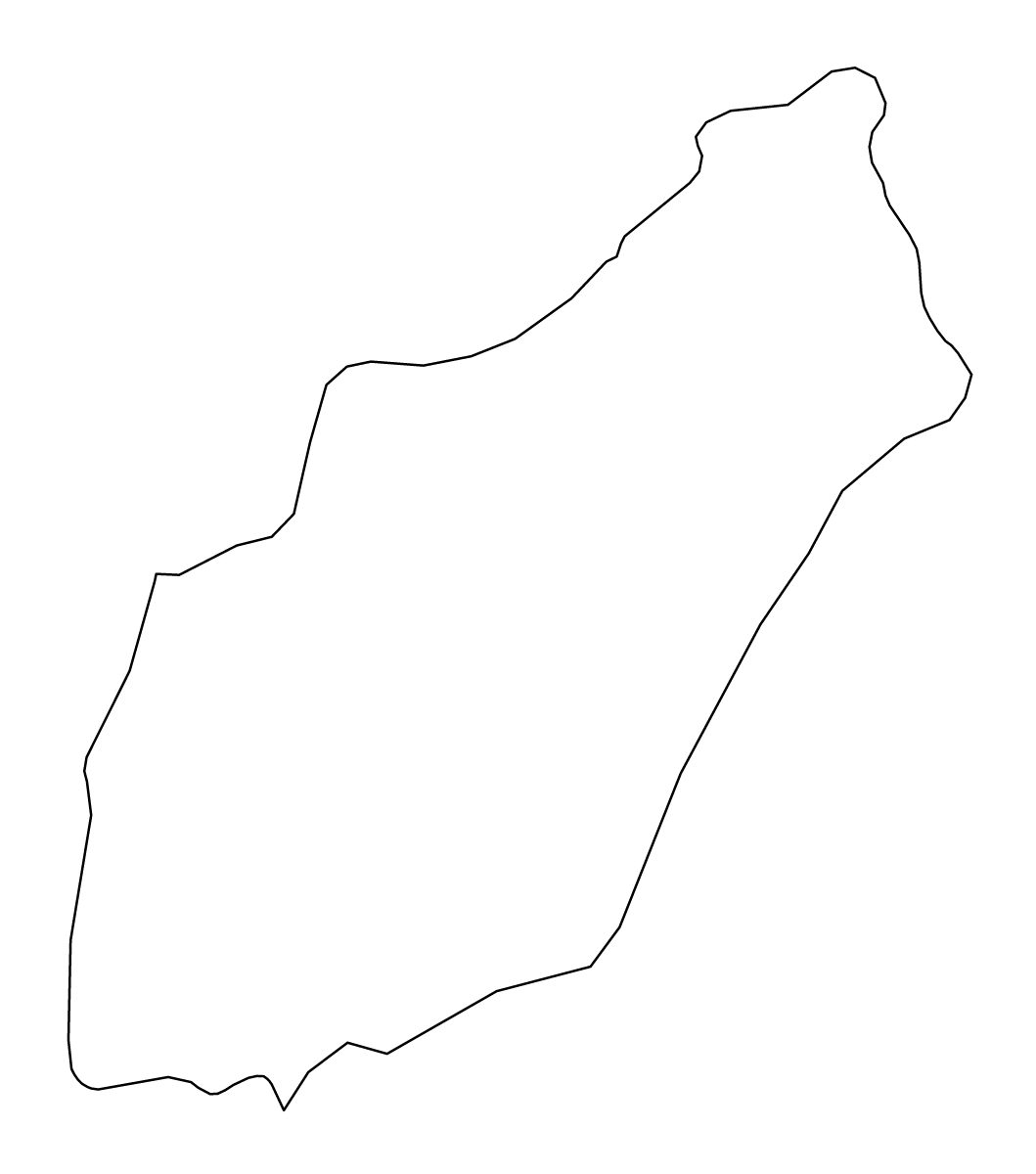 Carte de contour de Nabeul, Tunisia.