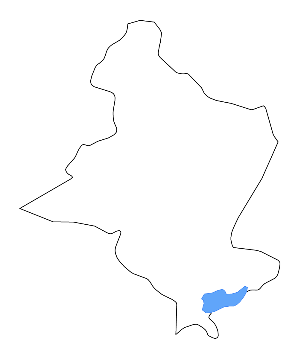 Mapa de contorno de Sidi Bouzid, Tunisia con lagos y ríos.
