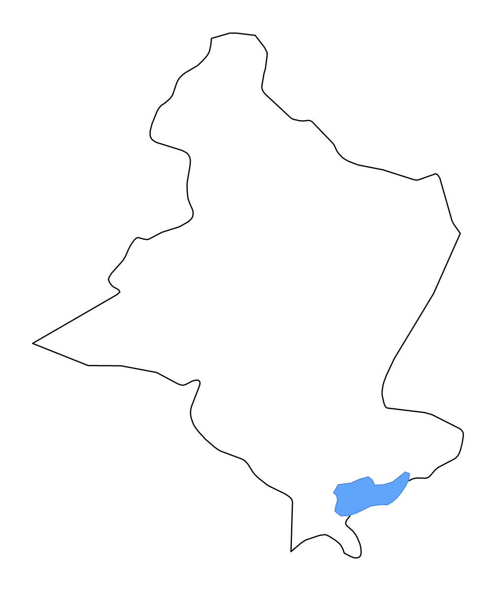 Mapa de contorno de Sidi Bouzid, Tunisia con lagos y ríos.