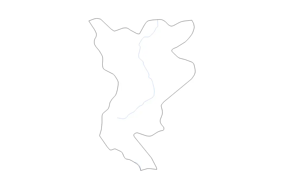Carte de Siliana, Tunisia de type contour et rivières pour Afrique, montrant contour et rivières avec des limites nettes.