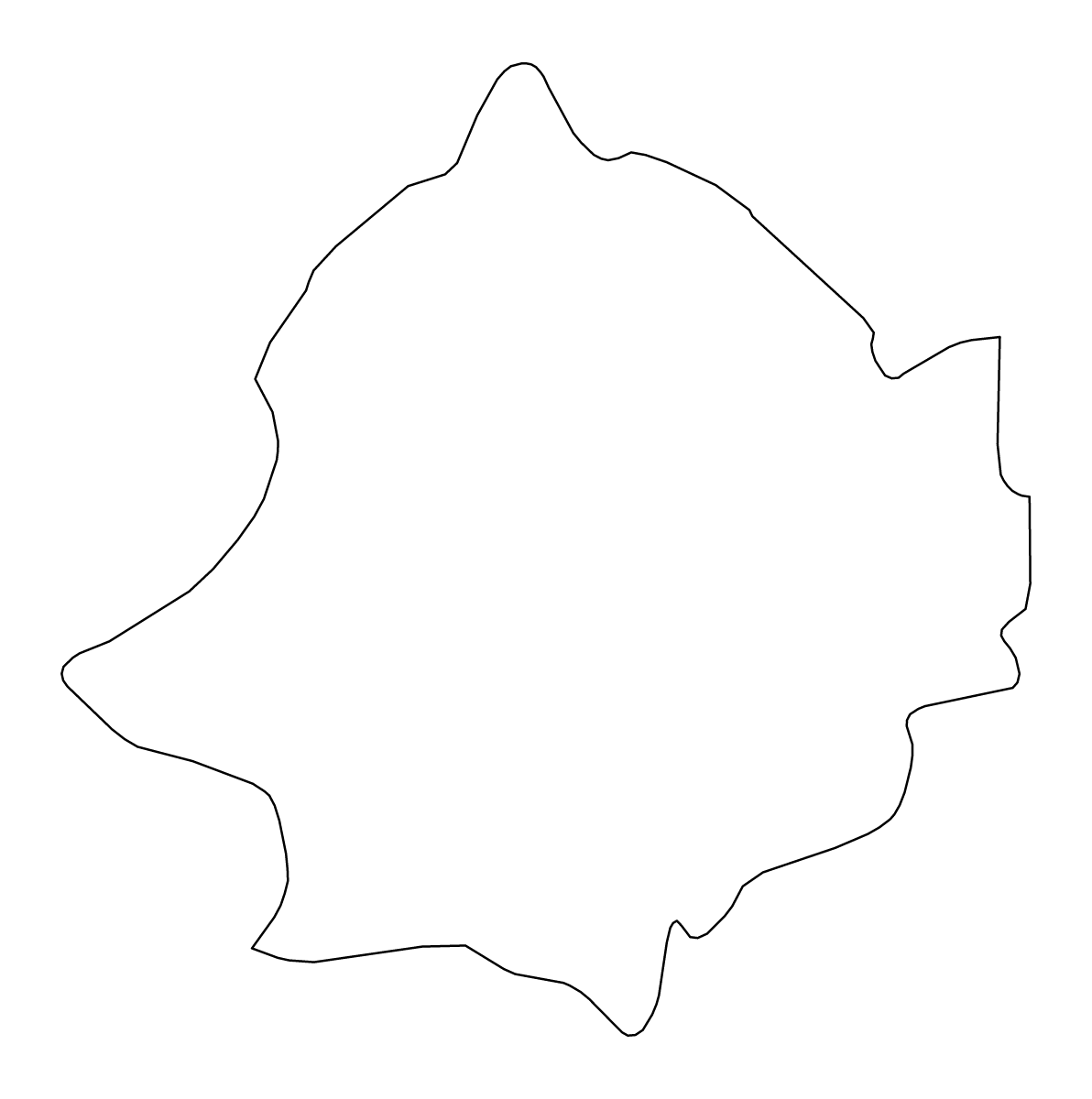 Mapa de contorno de Zaghouan, Tunisia.
