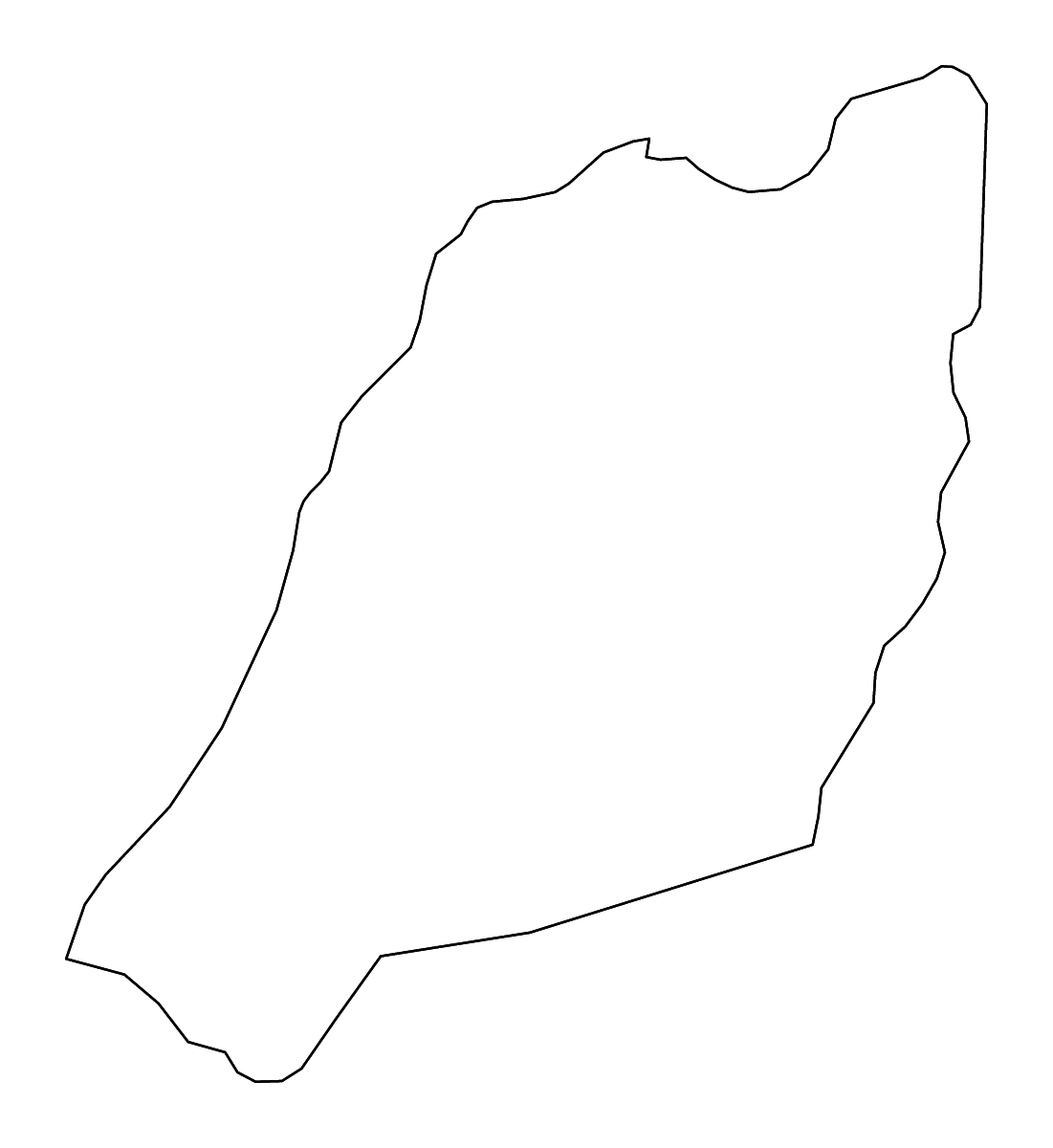 Mapa de contorno de Adjumani, Uganda con ríos.