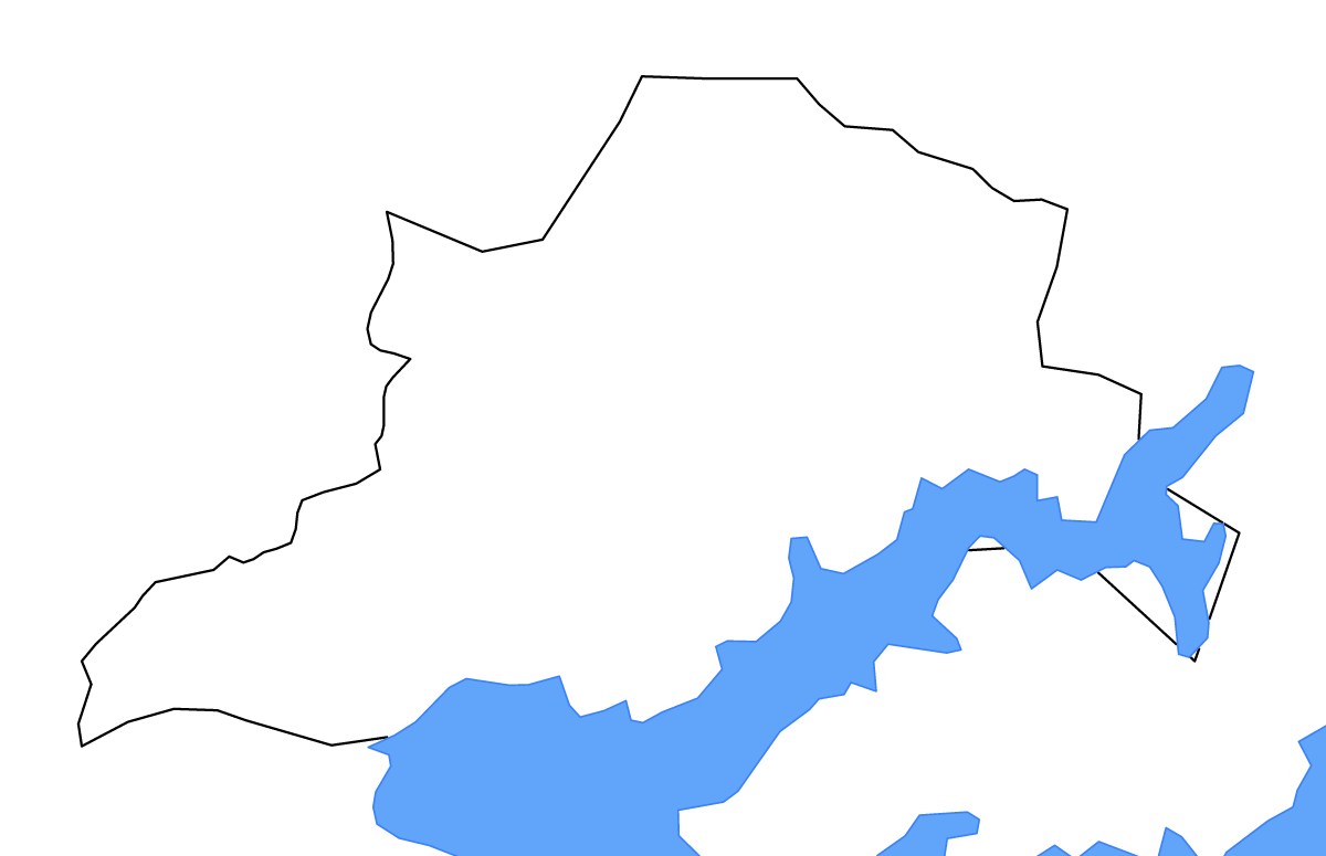 Outline map of Apac District, Uganda with lakes and rivers.
