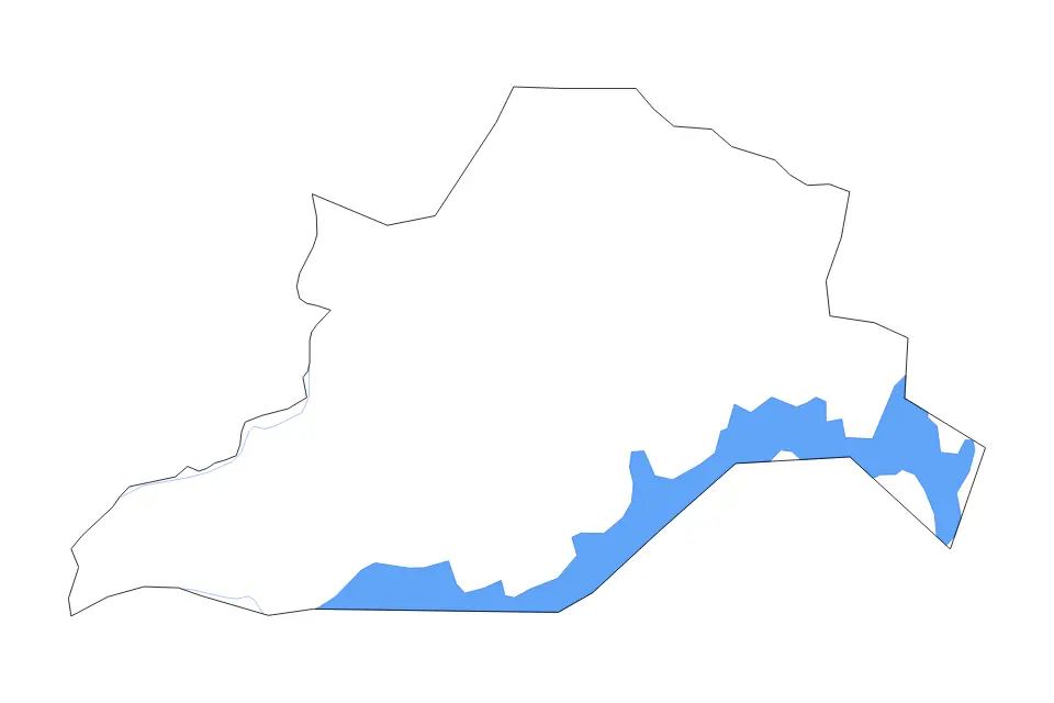 Outline map of Apac District, Uganda with subdivision borders and major lakes and rivers.