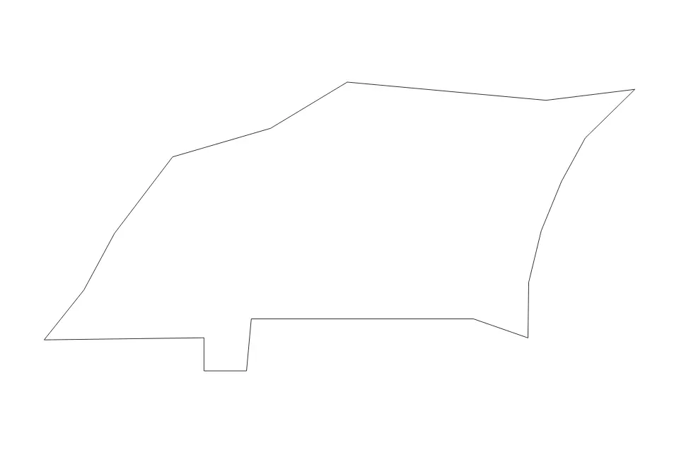 Outline map of Bududa District, Uganda with subdivision borders.