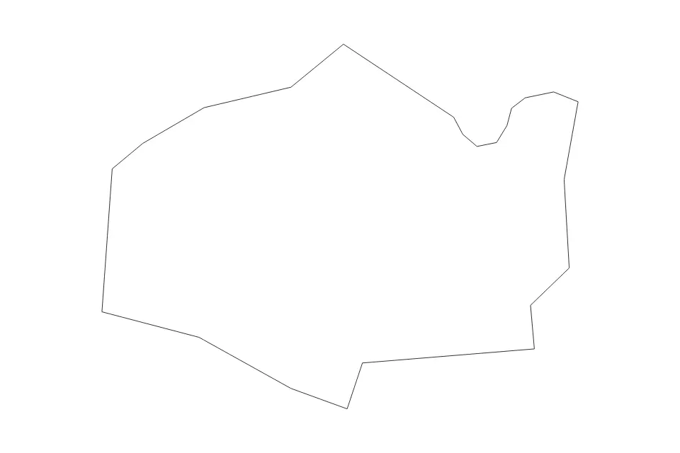 Mapa de Buhweju, Uganda de tipo contorno para África, con contorno con límites limpios.