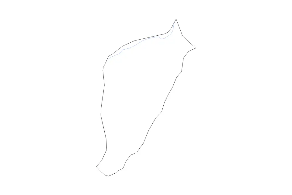 Outline map of Bundibugyo District, Uganda with subdivision borders and rivers.