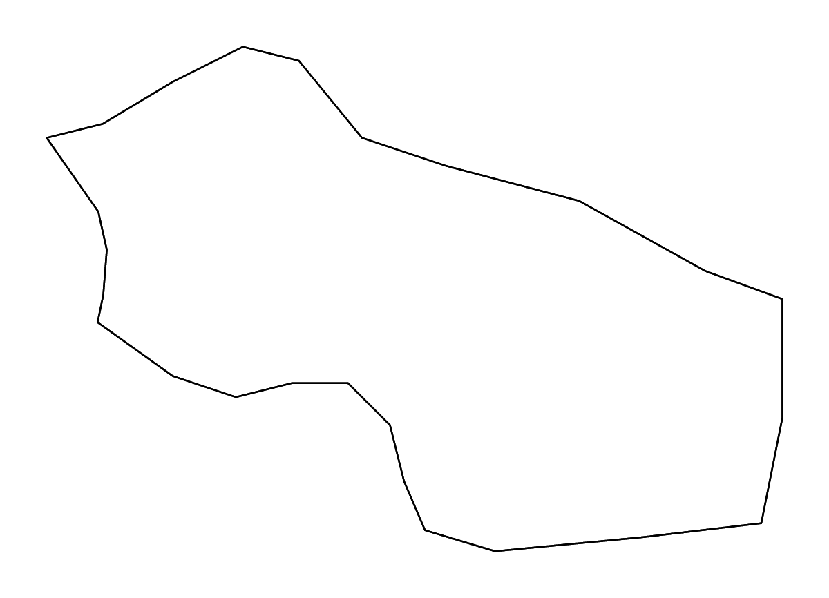Outline map of Bushenyi District, Uganda with rivers.