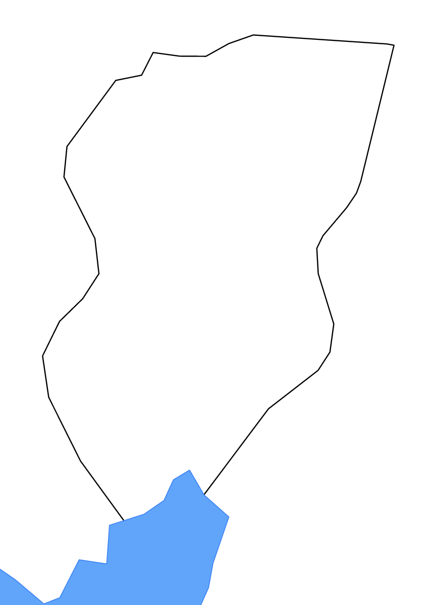 Mapa de contorno de Busia, Uganda con lagos.