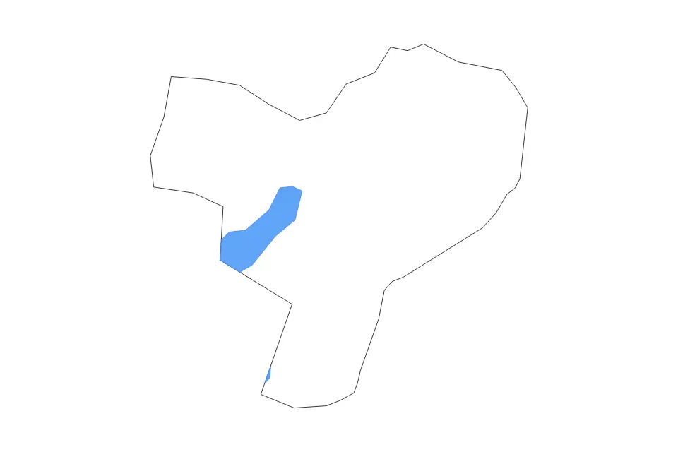 Outline map of Dokolo County, Uganda with subdivision borders and major lakes.