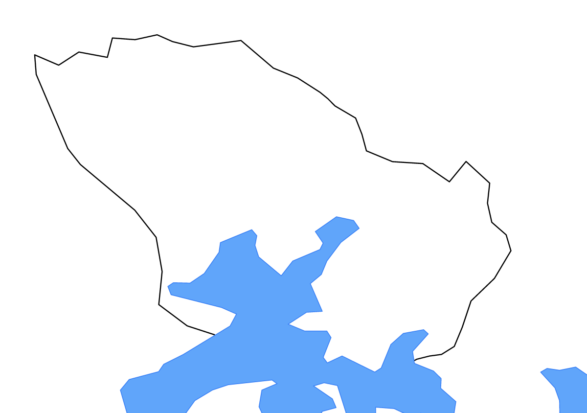Carte de contour de Jinja, Uganda avec lacs.