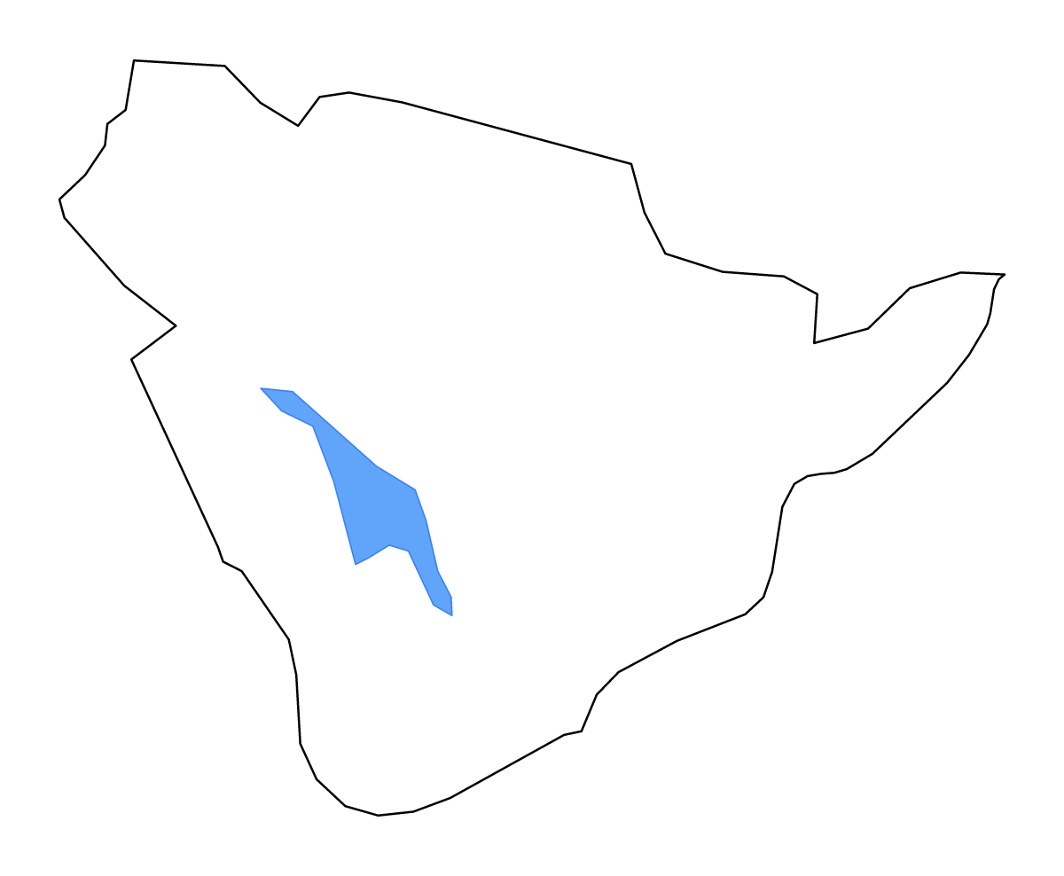Carte de contour de Kabale, Uganda avec lacs et rivières.