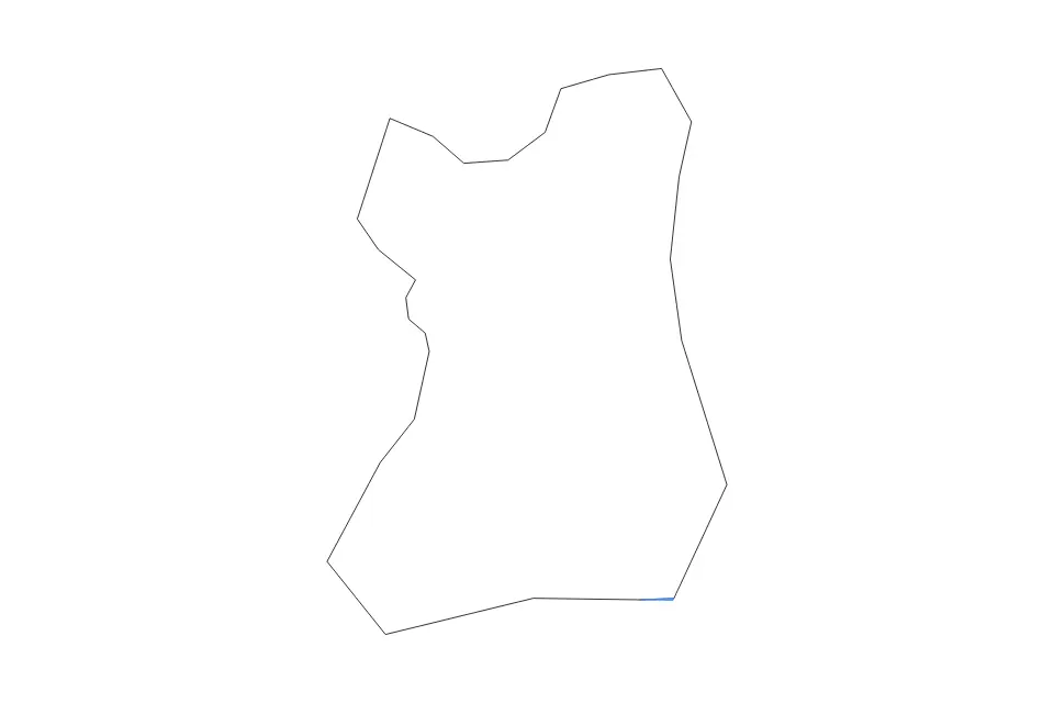 Outline map of Kampala District, Uganda with subdivision borders and major lakes.