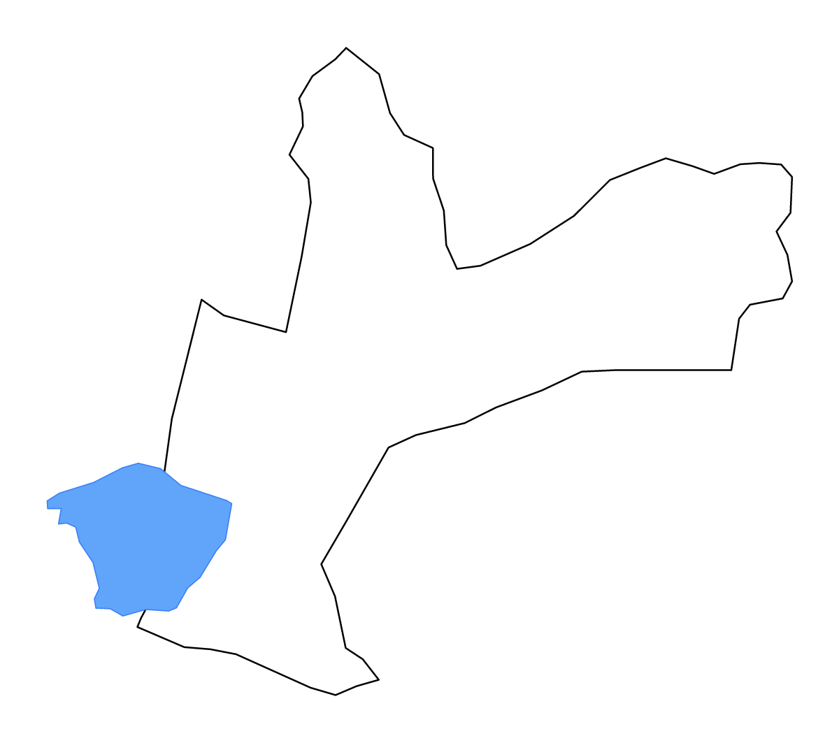 Mapa de contorno de Kamwenge, Uganda con lagos y ríos.