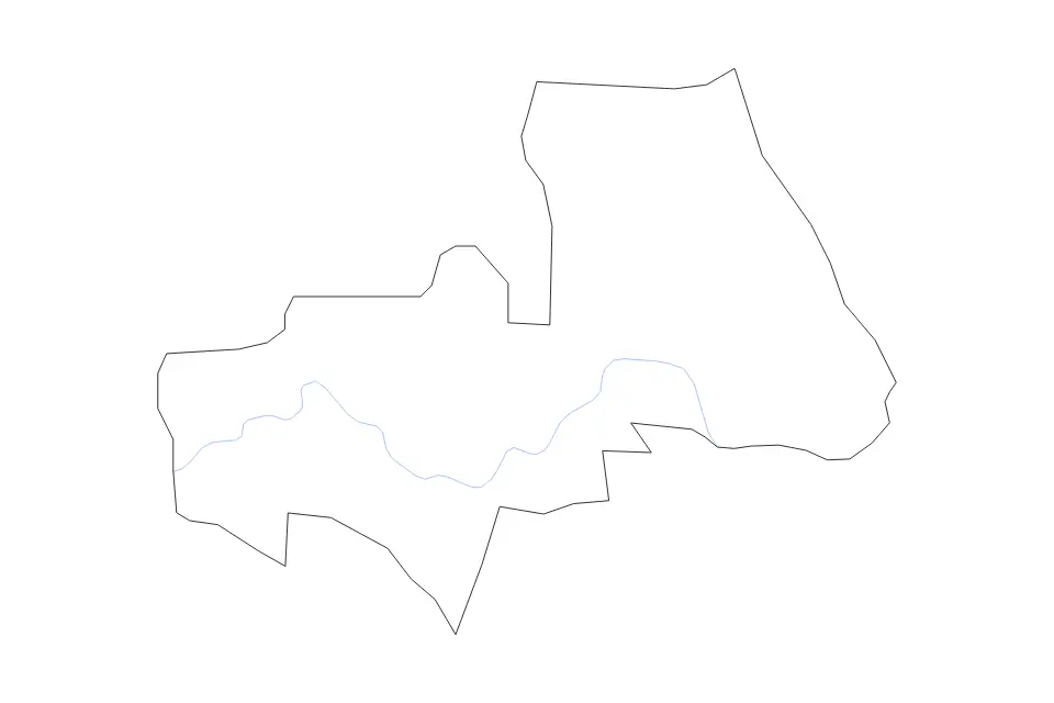 Mapa de Kitgum, Uganda de tipo contorno y ríos para África, con contorno y ríos con límites limpios.