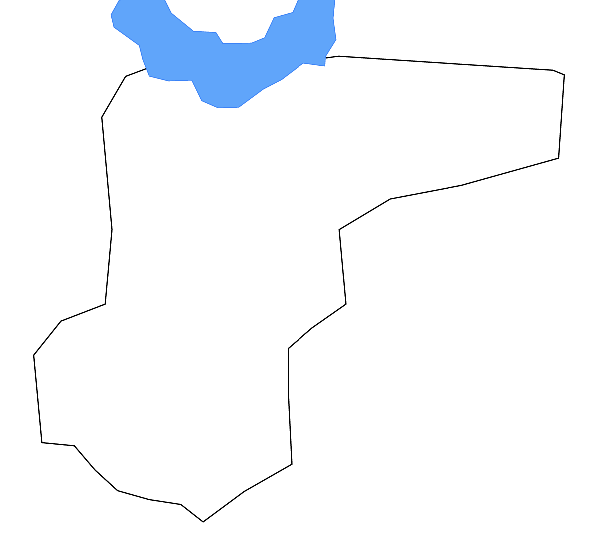 Mapa de contorno de Kumi, Uganda con lagos.