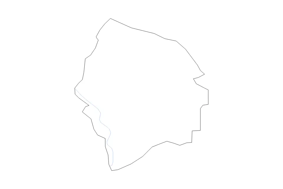 Mapa de Kyenjojo, Uganda de tipo contorno y ríos para África, con contorno y ríos con límites limpios.