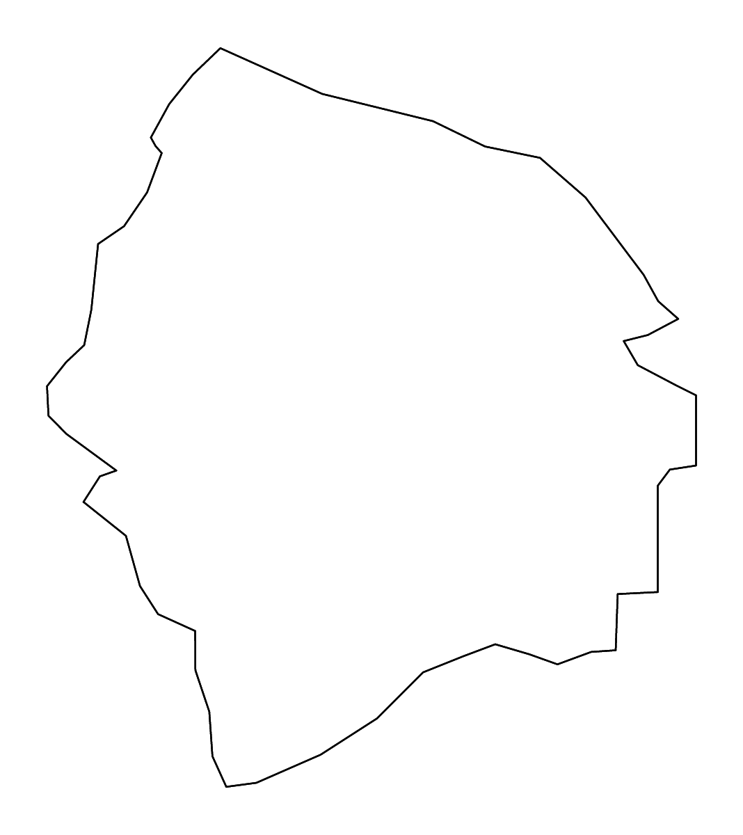 Mapa de contorno de Kyenjojo, Uganda con ríos.