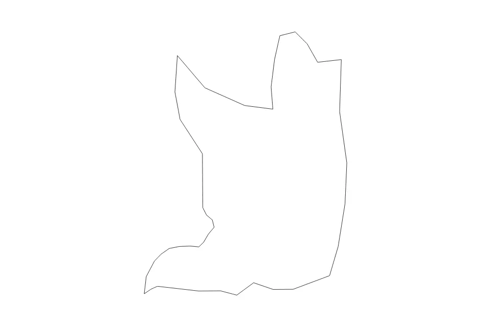 Mapa de Luwero, Uganda de tipo contorno para África, con contorno con límites limpios.