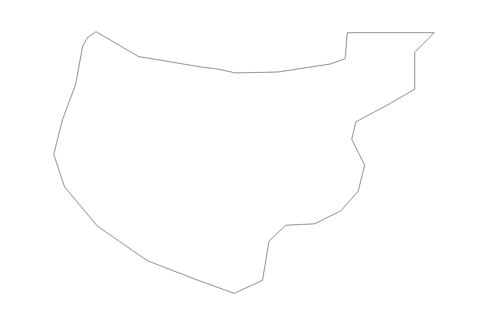 Outline map of Lwengo District, Uganda with subdivision borders.