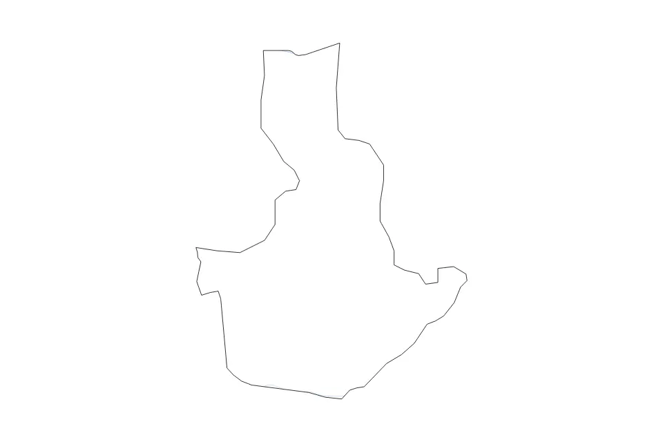 Outline map of Masindi District, Uganda with subdivision borders and rivers.