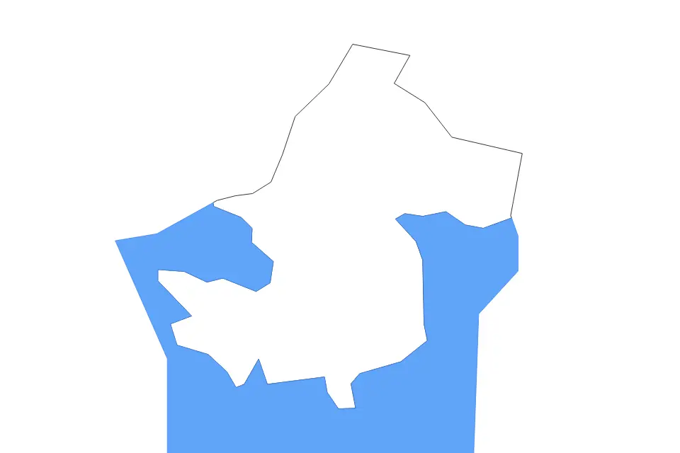 Mapa de Mayuge, Uganda de tipo contorno y lagos para África, con contorno y lagos con elementos de agua como Lake Victoria.