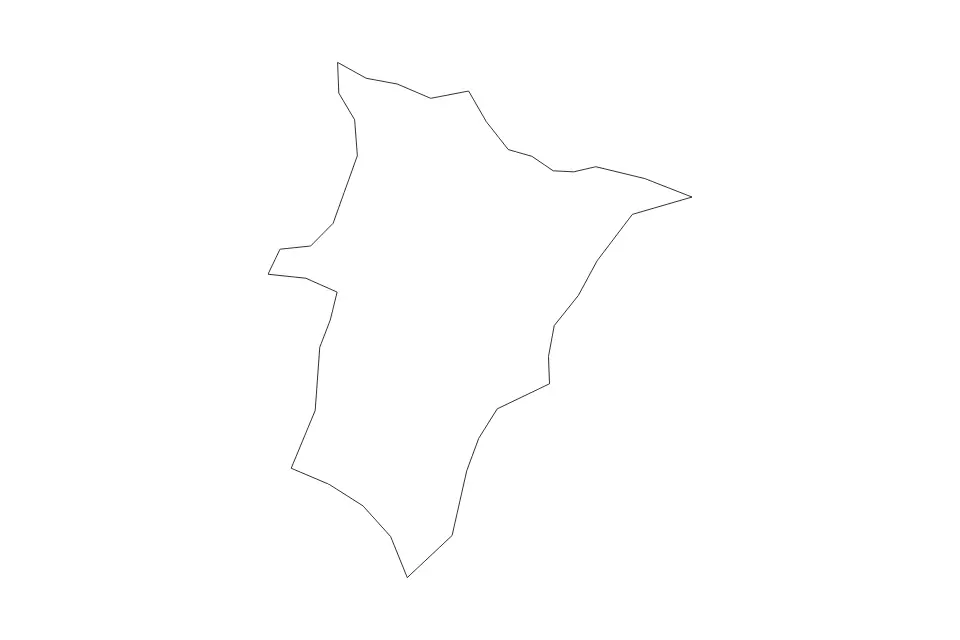 Outline map of Mbale County, Uganda with subdivision borders.