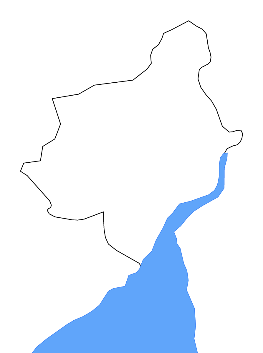 Carte de contour de Nebbi, Uganda avec lacs et rivières.