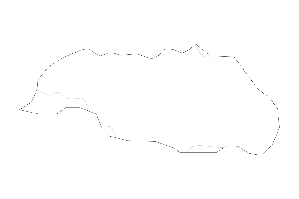Mapa de Otuke, Uganda de tipo contorno y ríos para África, con contorno y ríos con límites limpios.