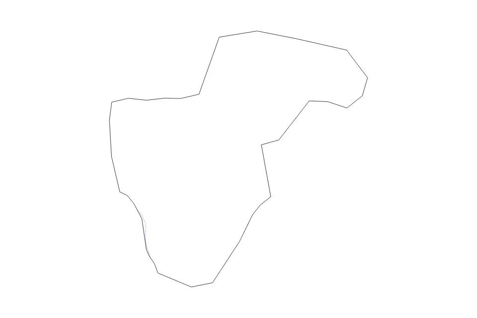 Outline map of Oyam County, Uganda with subdivision borders and rivers.
