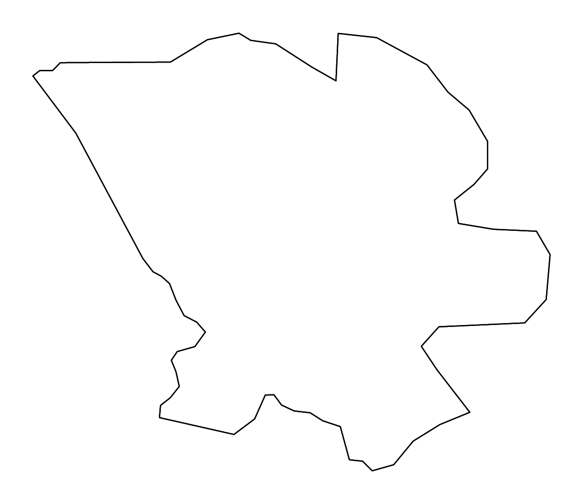 Mapa de contorno de Pader, Uganda con ríos.