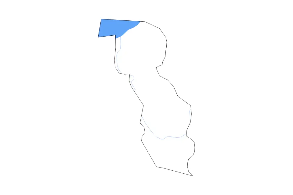 Mapa de Rukungiri, Uganda de tipo contorno, lagos y ríos para África, con contorno, lagos y ríos con elementos de agua como Lake Edward.