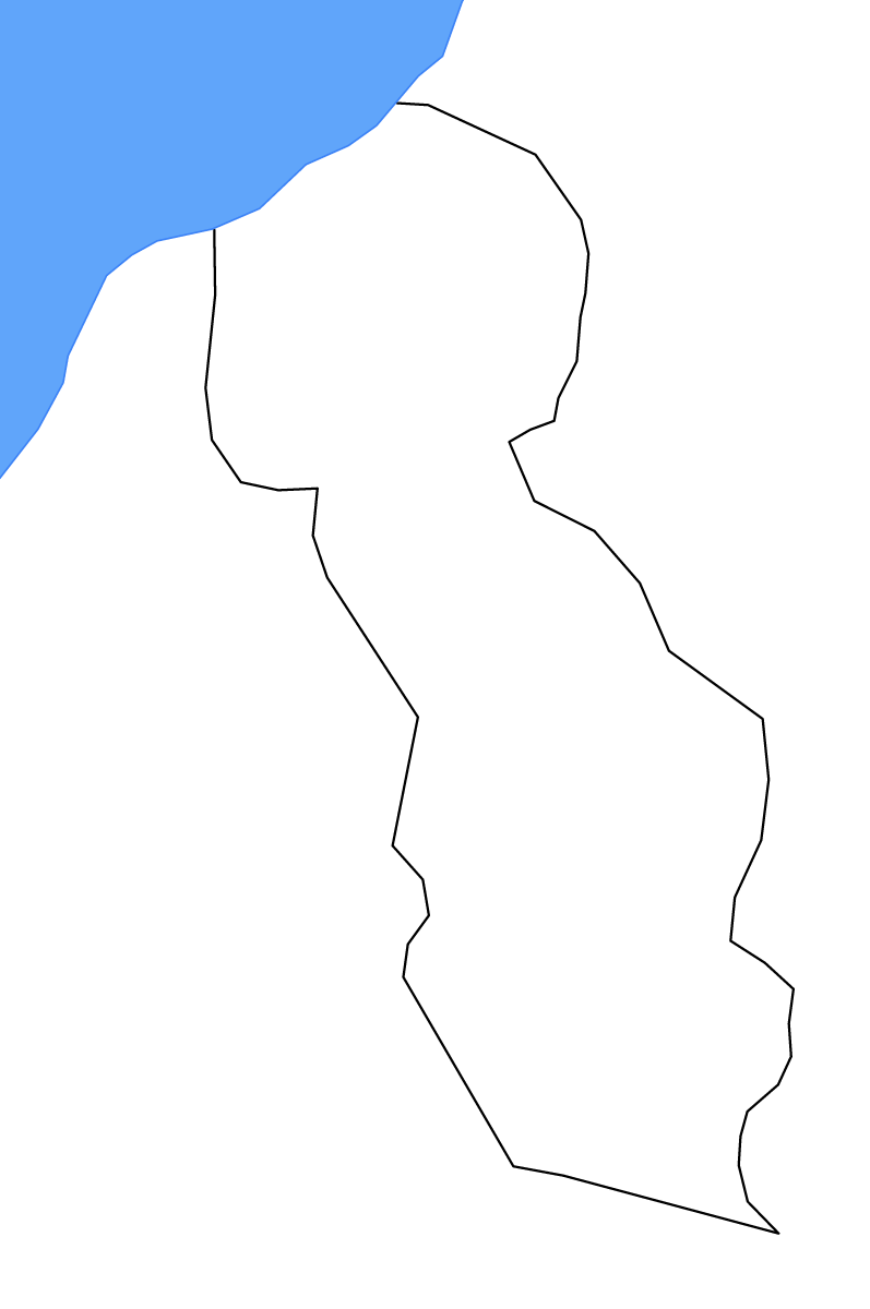 Mapa de contorno de Rukungiri, Uganda con lagos y ríos.